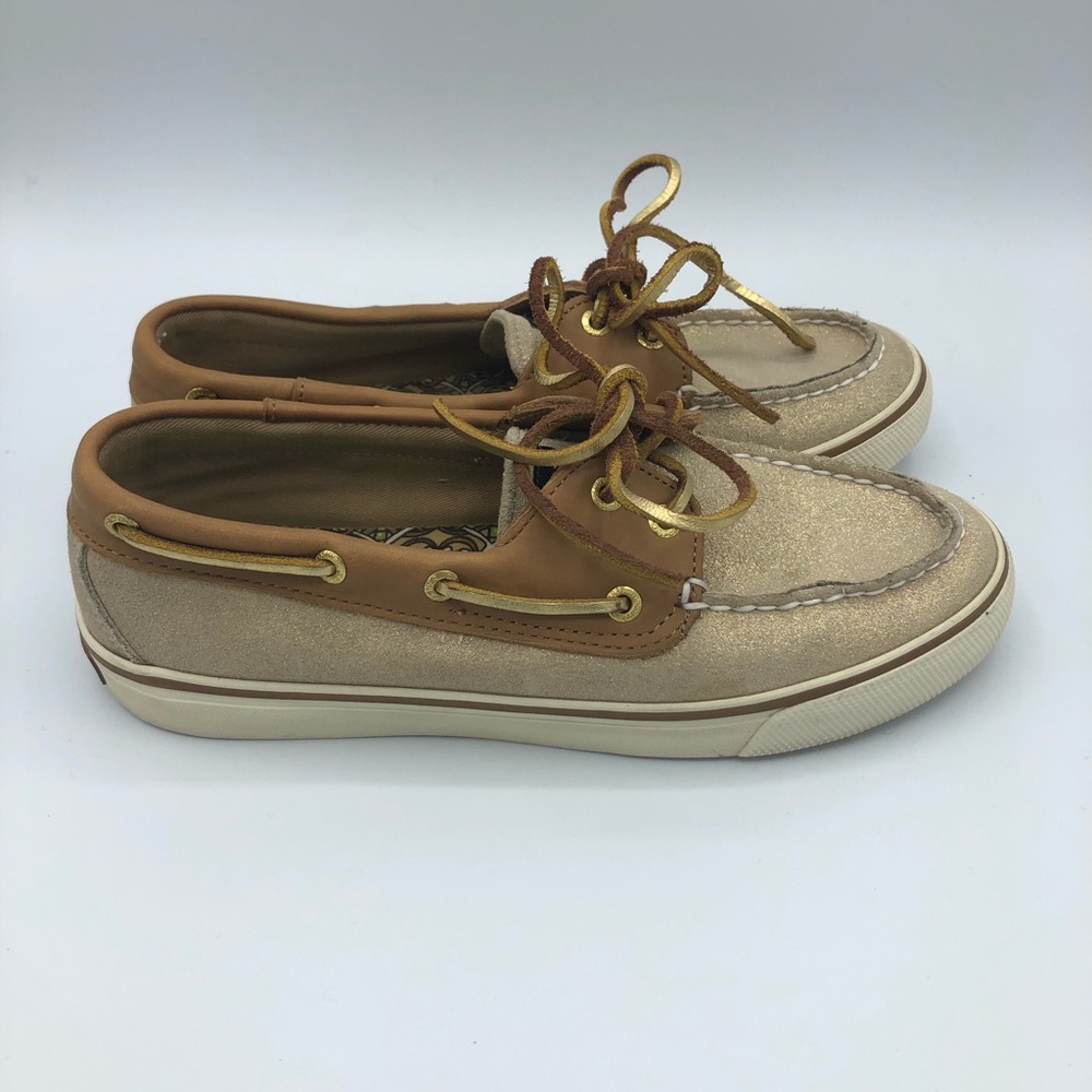 Gold Sperry Topsiders, women’s size 6.5